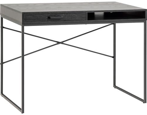 AC Design Bürotisch Seaford schwarz 110x45x75 cm (LxBxH) Esche