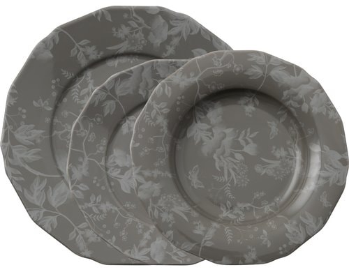 AK Teller Set 12-Teilig Garden Glamour Grey Porzellan