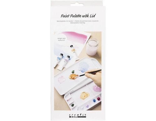 Creativ Company Farbpalette mit Deckel, 27x12x7 cm
