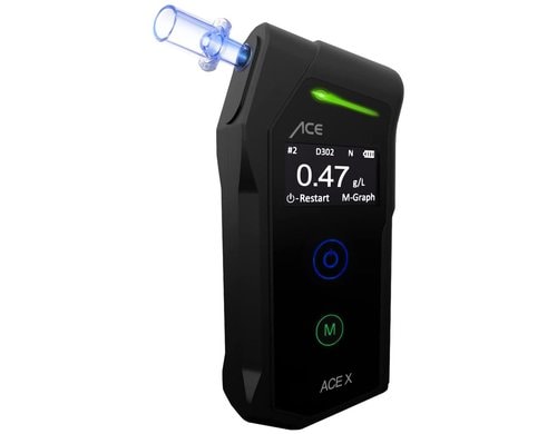 ACE X  Alkoholtester 2x AAA, Max. Abweich =  5% (TU Testsieger)