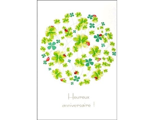 ABC carte d'anniversaire B6, 116 x 173 mm, avec enveloppe