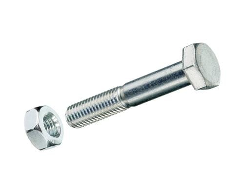 Krafter Sechskantschrauben mit Muttern M10x 50 mm DIN 931 Stahl blau vz 2 ST