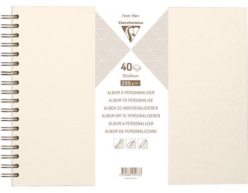 Clairefontaine Album DIY zu Personalisieren 32 x 24 cm, 200g/m2, 40 Blatt, elfenbein