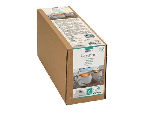 Glorex Gipsbinden Grosspackung 5 m x 10 cm, 10 Rollen, 2 kg