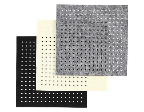 Creativ Company Bastel-Filz mit Löchern 12 Stück assortiert, 20 x 20 cm, 3 mm