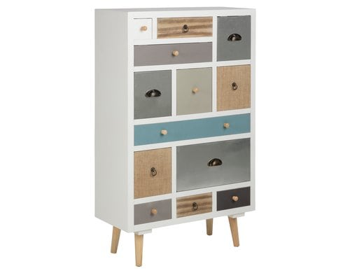 AC Design Kommode Thais MDF, 70x30x114 cm, Mehrfarbig