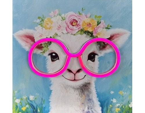 Dameco LED Wandbild Pop Art Lamm inkl. LED ww, exkl. 3x AA, 4x20x20cm