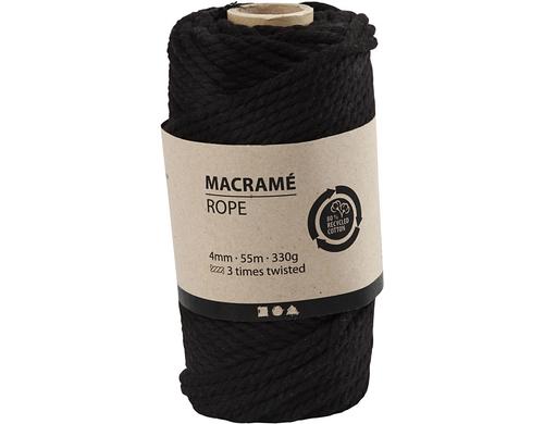 Creativ Company Makrameegarn rope 4 mm 330 g, 55 m, Schwarz