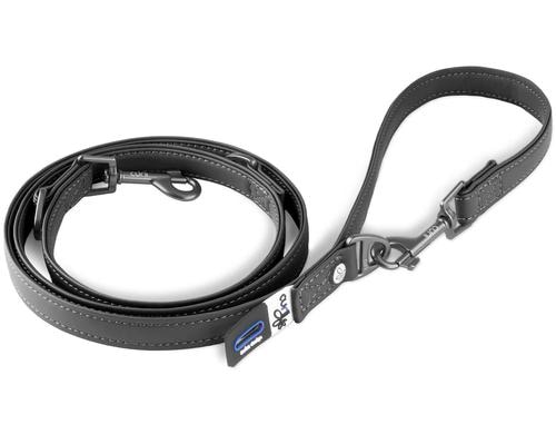 Curli verstellbare Leine aus Apfellder schwarz, L