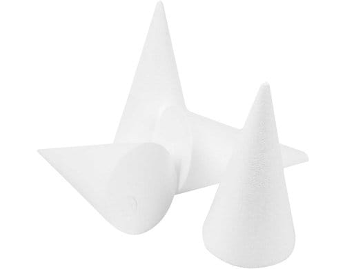Creativ Company Styropor-Kegel H  14.5 cm, D 6 cm, 25 Stk.