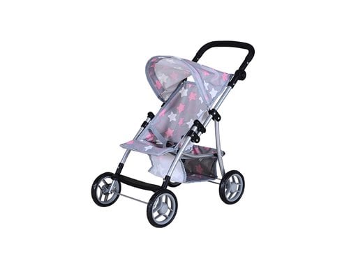 Puppenbuggy Liba star grey pink