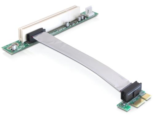 Delock PCI-Express Riserkarte, x1 zu PCI 13cm Kabel flexibel,  links gewinkelt, 5V