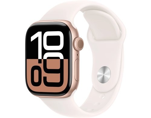 Apple Watch S10 GPS 42 Rose Gold Alu M mit Light Blush Sport Band - M/L