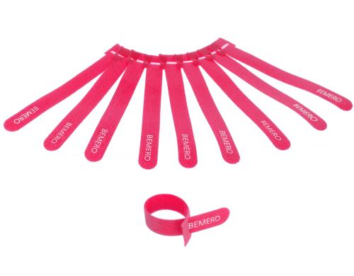 Bemero 16015PK-MP Klett-Kabelbinder 10 Stk. 10 Stück, 160x15mm, pink, Multipack