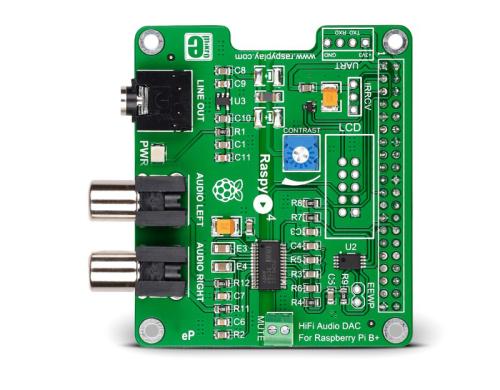 Microelektronika RaspyPlay4 Für Raspberry Pi 2,3B, 3B+,  PCM5122 DAC