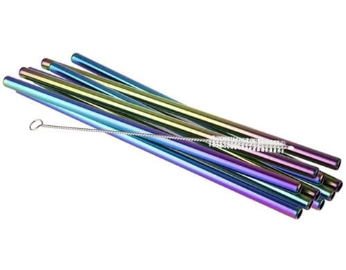 APS Trinkhalme 11er Set Ø 8 mm, Länge: 21,5 cm, Regenb.