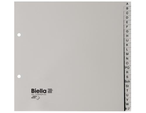 Biella Register A-Z, 24-teilig teildeckend A4, Universallochung, 1 Stück