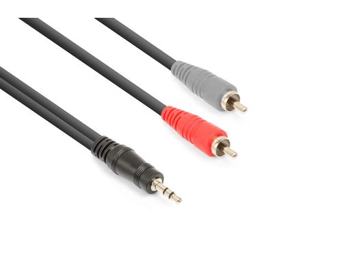 Vonyx CX334-1 Audiokabel 3.5 Klinke - 2x Cinch, 1.5m