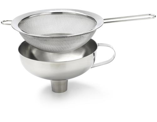 Kisag Edelstahltrichter mit Siebeinsatz 750 ml Fassungsvermögen, Edelstahl