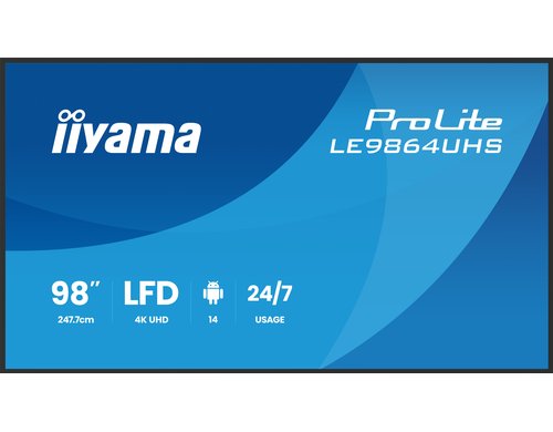 Iiyama LE9864UHS-B1AG 98, VA, UHD, 500cd, Landscape, Android