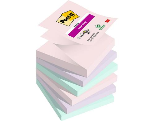 3M Post-it Super Sticky Notes, soulful 6 Blöcke à 90 Blatt, 76 x 76  mm