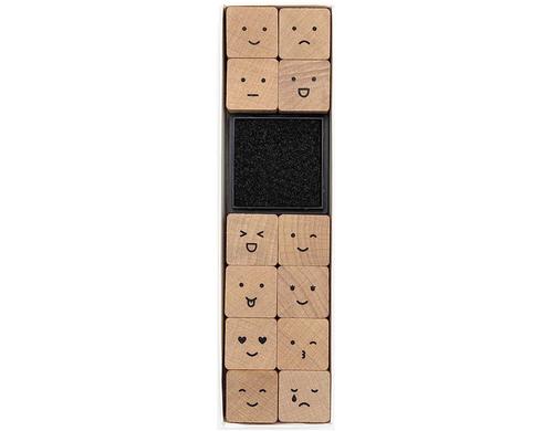 Rico Design Stempelset Smile 12 Stempel und 1 Stempelkissen