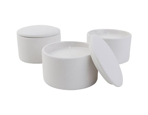 Creativ Company Keramikgefäss mit Kerze 12 Stück, 9 x 9 x 6,7 cm