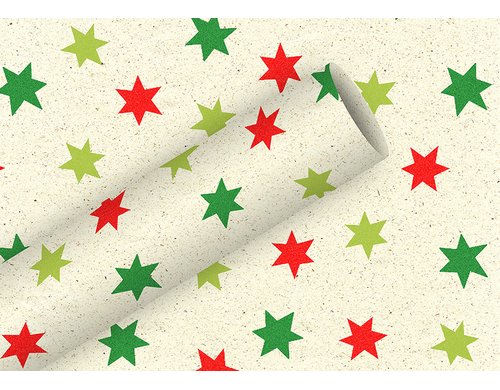 B+C Geschenkpapier Weihnachten Sterne 1.5 m x 70 cm, 80 g/m2