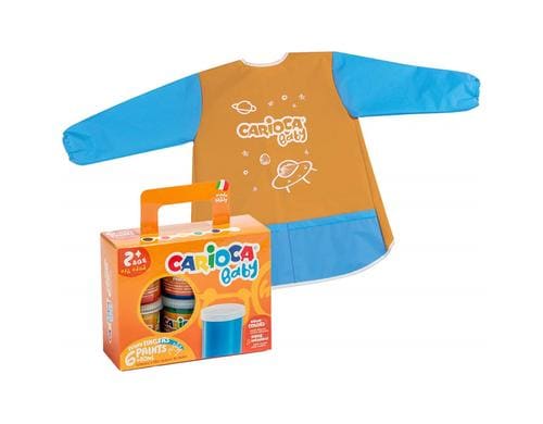 Carioca Set Baby Tempera und Schürze 6 Fingermalfarben Baby und Malschürze