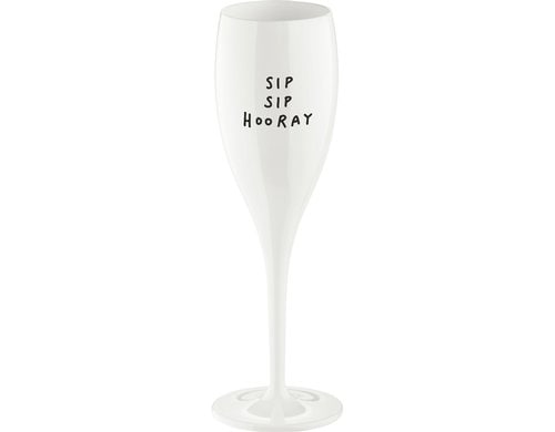 Koziol Sektglas Cheers Sip Sip Hooray cotton white, 100 ml