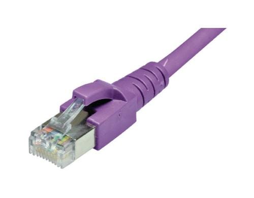 Dätwyler Patchkabel: S/FTP, 0.5m, violett Cat.6A, AWG26, 10Gbps, 500MHz