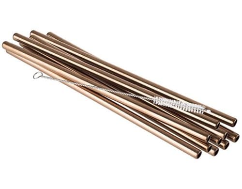APS Trinkhalme 11er Set Ø 8 mm, Länge: 21,5 cm, Kupfer