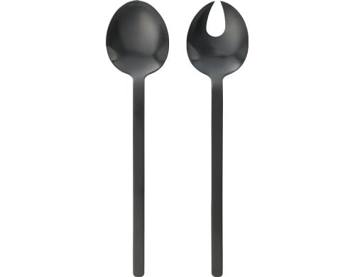 EGLO, Salatbesteck Seoni 2-teilig, Schwarz 2-teilig, Schwarz Matt