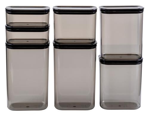 FURBER Vorratsdose schwarz 7-Set 2 x 2L, 2 x 1.5L, 1 x 1L, 2 x 470ml