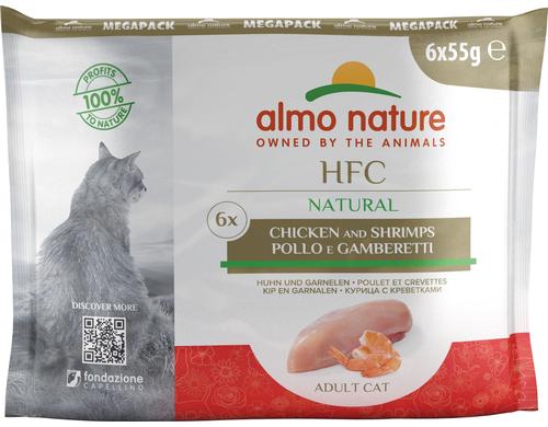 Almo Nature HFC Natural Huhn und Garnelen 6x55g