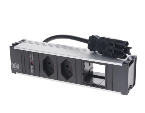 Steckdoseneinheit CONI, 2xT13, 1xCustom 1x Abdeckung leer