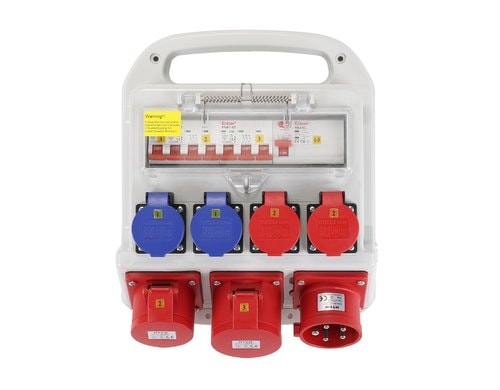 Schöneberger Baustromverteiler 32A mit FI 1xCEE32/5 | 1xCEE16/5 | 2xT23 | 2xT25