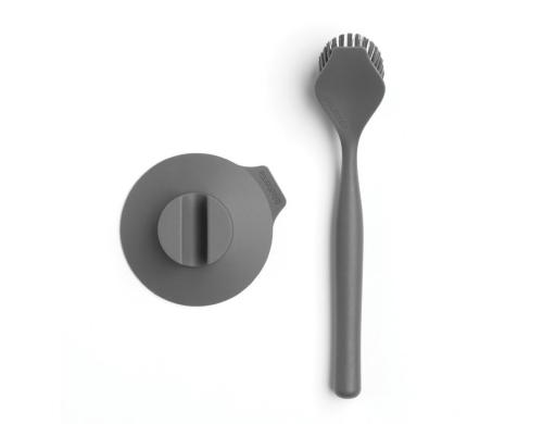 Brabantia Abwaschbürste mit Saugnapfhalteru dark grey