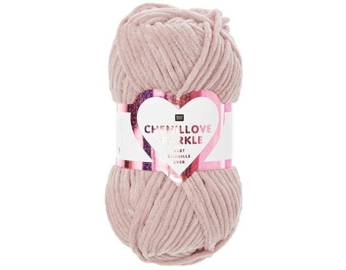 Rico Chenillove Sparkle altrosa 100% PES, 100g / 110m