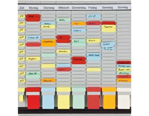FRANKEN T-Kartentafel OfficePlaner 7 Träger + 1 Index, 20 Schlitze