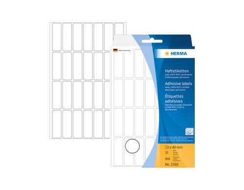 Herma Haftetiketten weiss 13 x 40 mm, 896 Stück