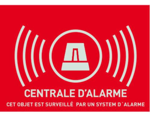 Warn Aufkleber Alarmanlage, französisch kleine (Abmasse: 74x52.5 mm)