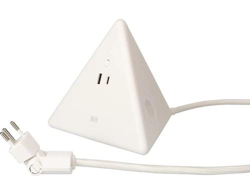 Max Hauri Pyramide Soft-Touch Oberfläche 2x T13, USB-A+C , 2.5m Zul., weiss
