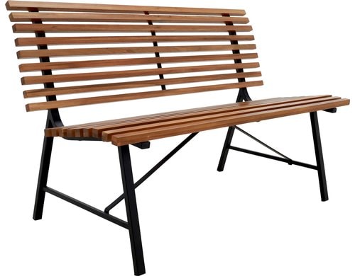 Gartenbank STEFANIA 124x60x79cm -Schwarz,Teak