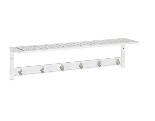 relaxdays Garderobenleiste mit Ablage Bambus/Metall, 18 x 75 x 16 cm (H x B x T)