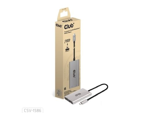 Club 3D,TB3 au Dual DP-Port 4K60Hz Adapter