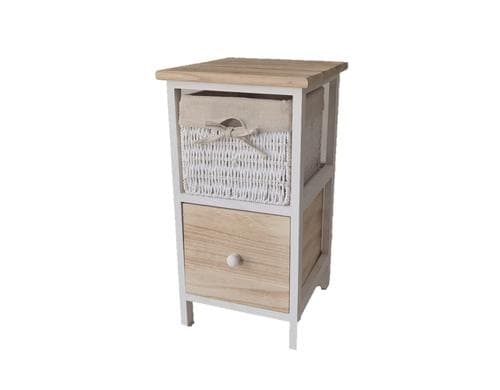 Dameco Kommode aus Holz mit 2 Etagen L32cm x B28cm x H52cm