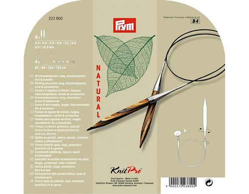 Prym Rundstricknadel, Set Natural 4.00 - 10.00 mm + Seile
