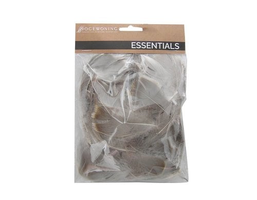 Chalet Federn im Beutel 15x2x20cm braun/grau