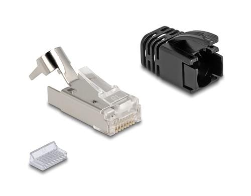 Delock RJ45 Modularer Stecker Cat.8.1 Zugentlastung und Knickschutzhülle,25er Set